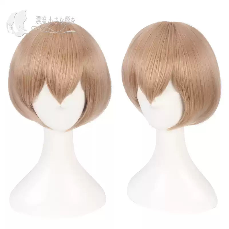 Felix cosplay with Peruk wig from Re:Zero, featuring detailed costume and vibrant orange hair styled for character accuracy.
