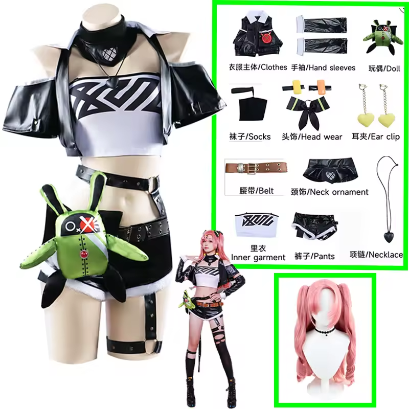 Nicole Demara cosplay costume by Shadora, featuring detailed design and vibrant colors, displayed on a mannequin.