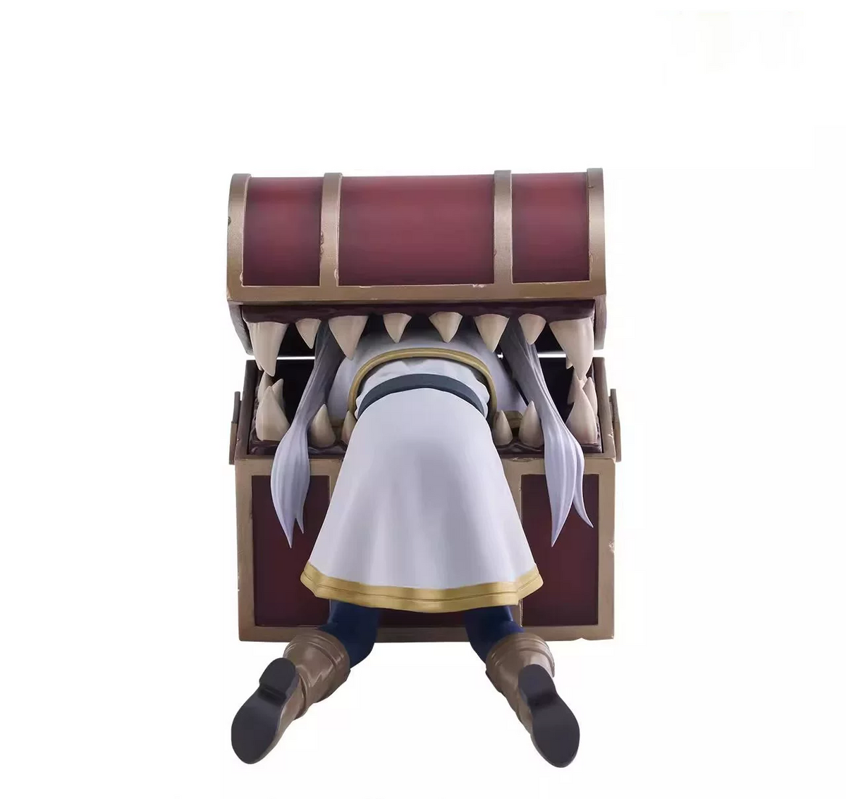 Shadora Frieren figurine with a sand-colored base, detailed character sculpture on a decorative stand.