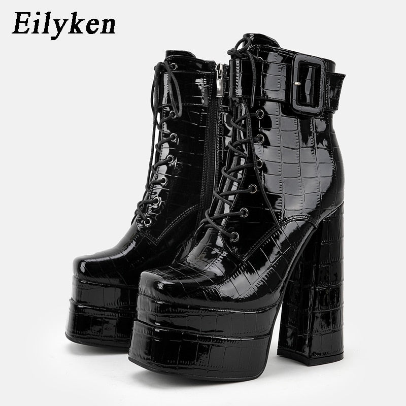 Süper Yüksek Topuk Kare Burun Kadın Bot