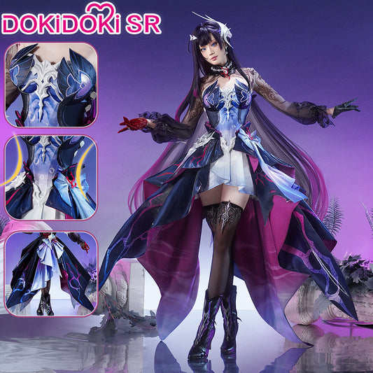 Shadora SR Kalite Hysilens Cosplay wig and peruk inspired by Honkai: Star Rail character, featuring long, styled blue hair.