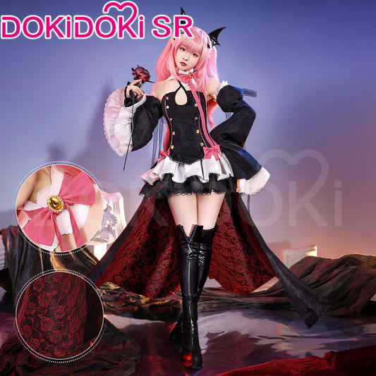 High-quality Krul Tepes cosplay costume and wig from Seraph of the End by Shadora, featuring detailed costume and crimson wig.