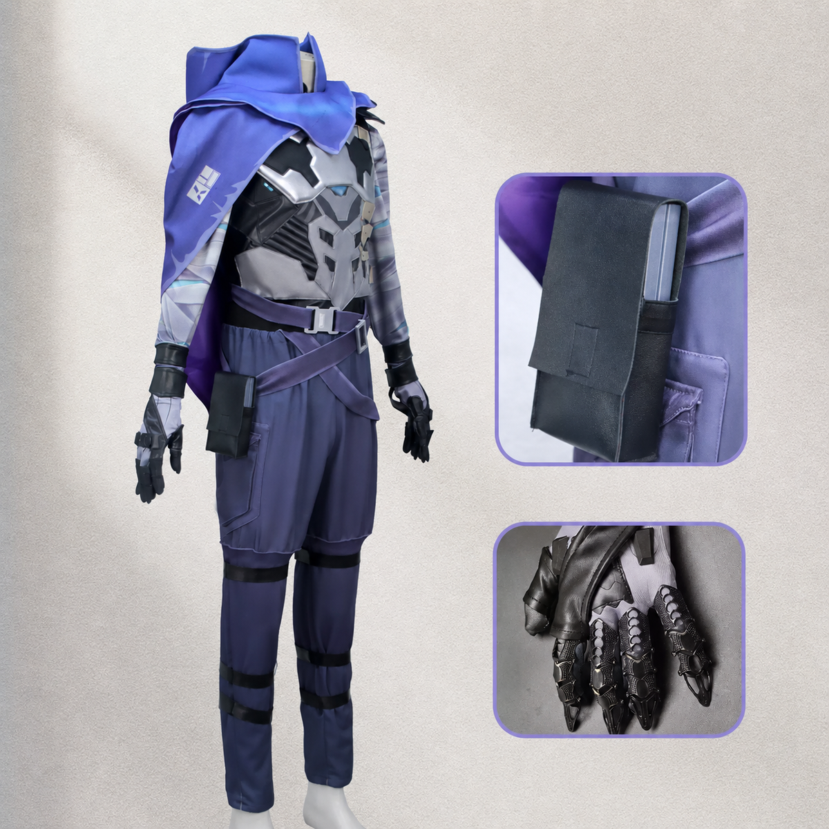 Shadora Omen Valorant cosplay costume with detailed armor and mask, perfect for gaming and cosplay enthusiasts.