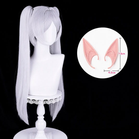 Frieren cosplay with wig by Shadora featuring detailed costume and long blonde hair, perfect for anime character fans