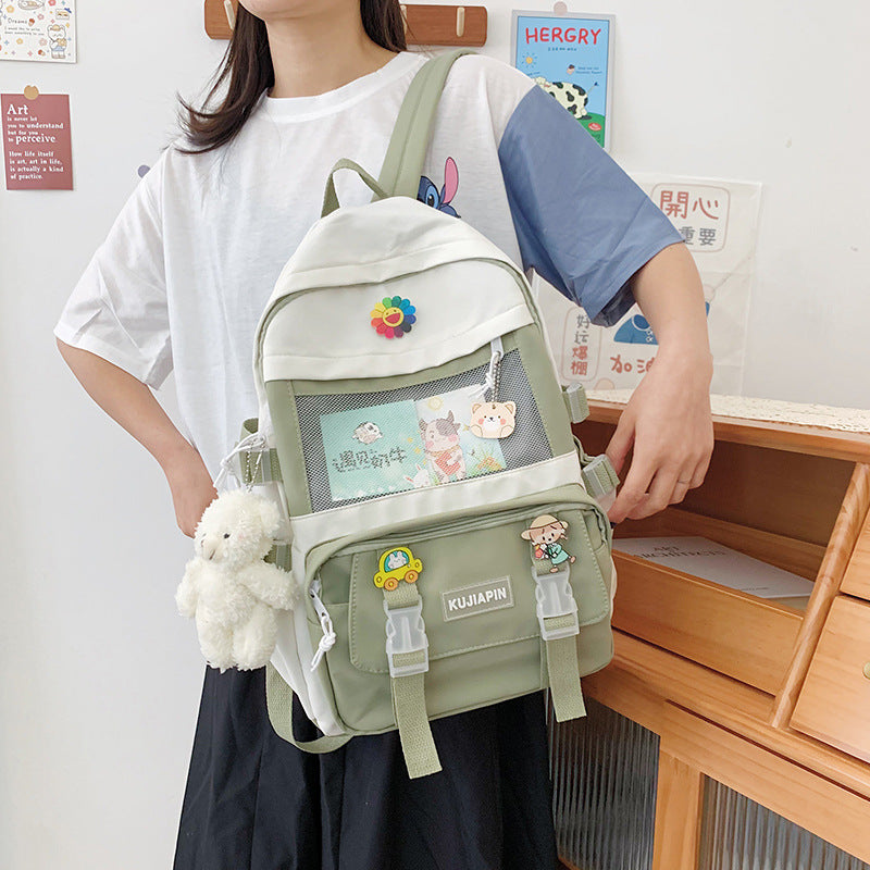 Colorful unisex backpack for school and everyday use by eprolo, featuring multiple compartments and adjustable shoulder straps.