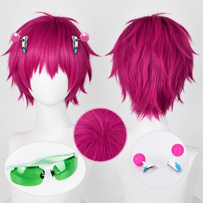 Cosplay Okul Üniforması ve Peruk Saiki K. tarzında Shadora marka, detaylı okul kıyafeti ve saç peruk.