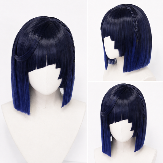 Yelan cosplay and wig from Genshin Impact featuring detailed costume and blue hair wig by Shadora