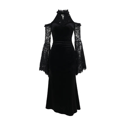 Elegant long lace sleeve dress by eprolo featuring a stylish and sophisticated design, perfect for formal occasions.