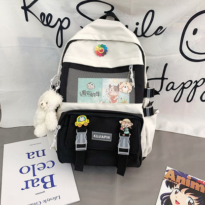 Colorful unisex backpack from eprolo featuring adjustable straps, spacious main compartment, ideal for school and daily use.