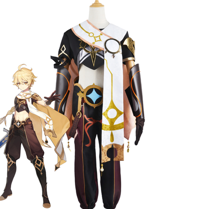 Aether Cosplay costume by Shadora featuring detailed design elements and vibrant colors, displayed on a mannequin.