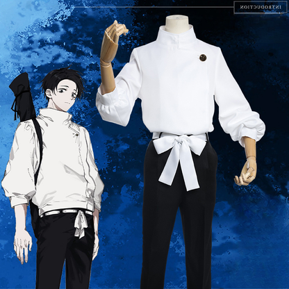 Yuta Okkotsu cosplay costume and wig from Jujutsu Kaisen, featuring detailed character outfit and styled purple hair wig.