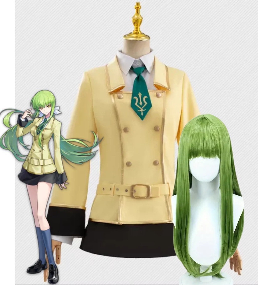 Shadora C.C Cosplay costume with matching wig, featuring detailed design and vibrant colors for anime character cosplay.