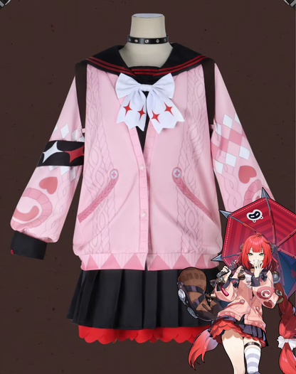 Yuzuha Cosplay costume and wig from Zenless Zone Zero by Shadora, featuring detailed costume and vibrant wig for cosplay use