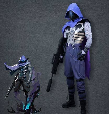 Shadora Omen cosplay from Valorant featuring detailed costume and accessories inspired by the popular gaming character.