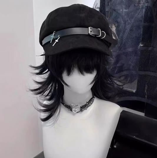Eprolo Lolita dantel fiyonk beret şapka with lace and bow detail, stylish headwear for a chic, vintage-inspired look.