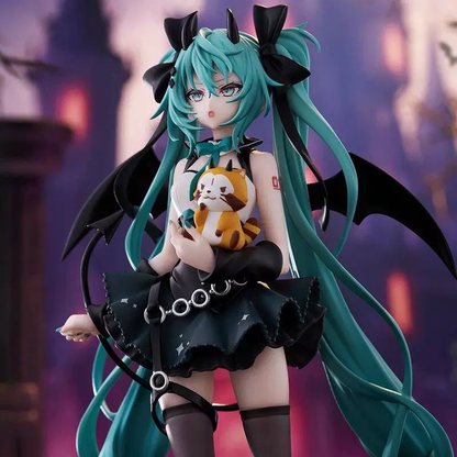Shadora Şeytan Hatsune Miku figurine with devil horns and vibrant teal hair, detailed anime character display.