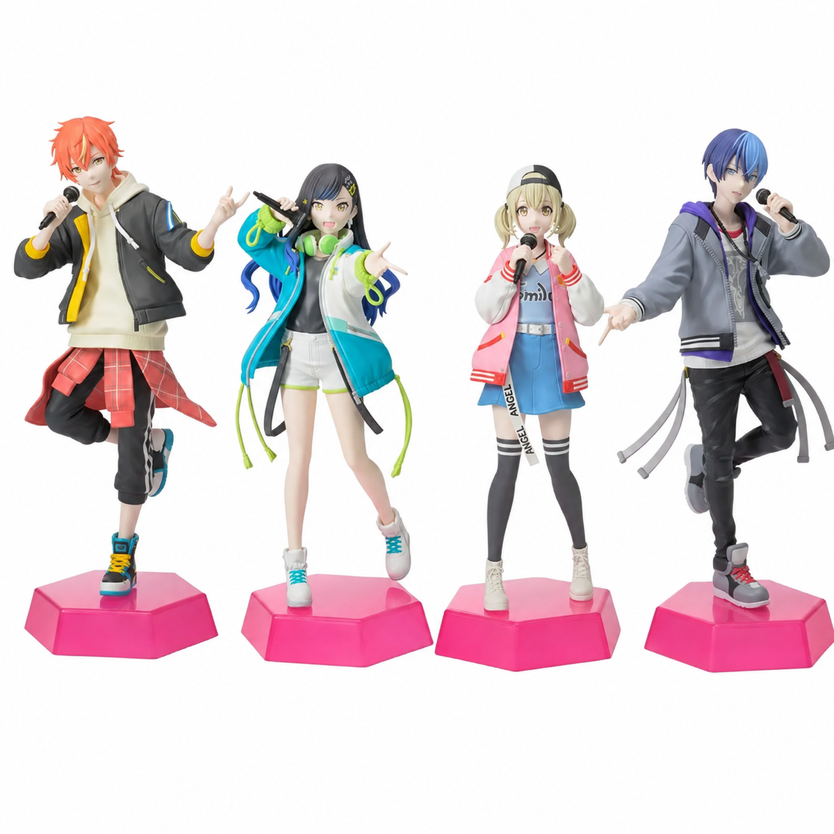 Vivid BAD SQUAD figures from Project SEKAI by Shadora, featuring detailed character models in dynamic poses.