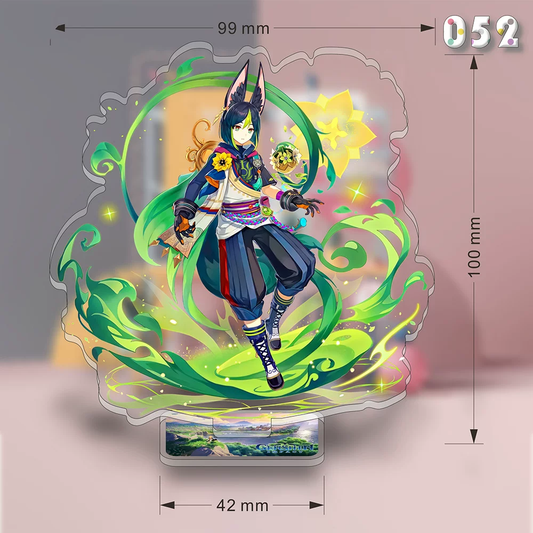 Acrylic stand of Tighnari from Genshin Impact by Shadora, featuring detailed character artwork on a clear display stand.