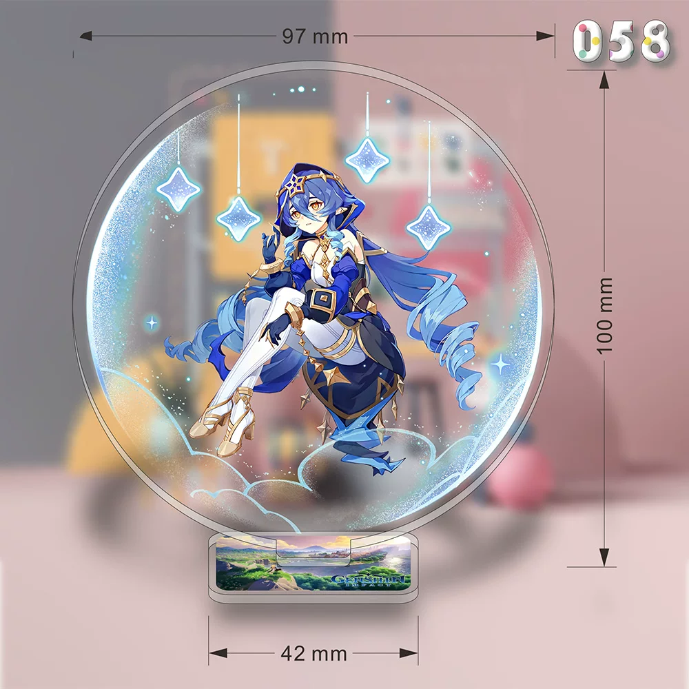 Shadora Layla acrylic stand featuring Genshin Impact character design on a clear display base.
