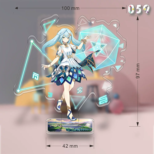 Acrylic stand of Faruzan from Genshin Impact by Shadora, featuring a detailed character design on a clear base.
