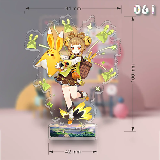 Shadora Yaoyao acrylic stand figure from Genshin Impact, featuring detailed character design on clear acrylic background.