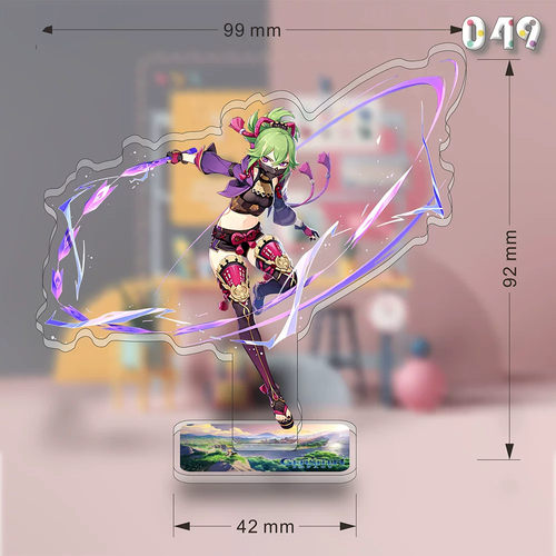 Akrilik stand featuring Kuki Shinobu from Genshin Impact, with vibrant character artwork and clear acrylic design.