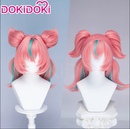 Shadora Aria cosplay costume with matching wig from Zenless Zone Zero, featuring detailed fabric and vibrant colors.