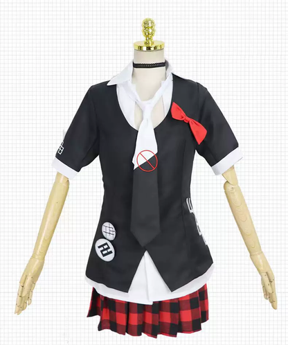 Enoshima Junko cosplay with wig from Danganronpa, featuring detailed costume and vibrant pink hair styled for character authenticity