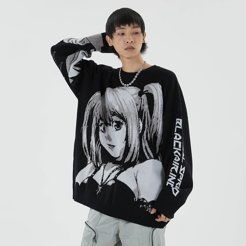 Knitted Harajuku winter women's sweater by eprolo featuring Amane Misa design, cozy and stylish for cold weather.