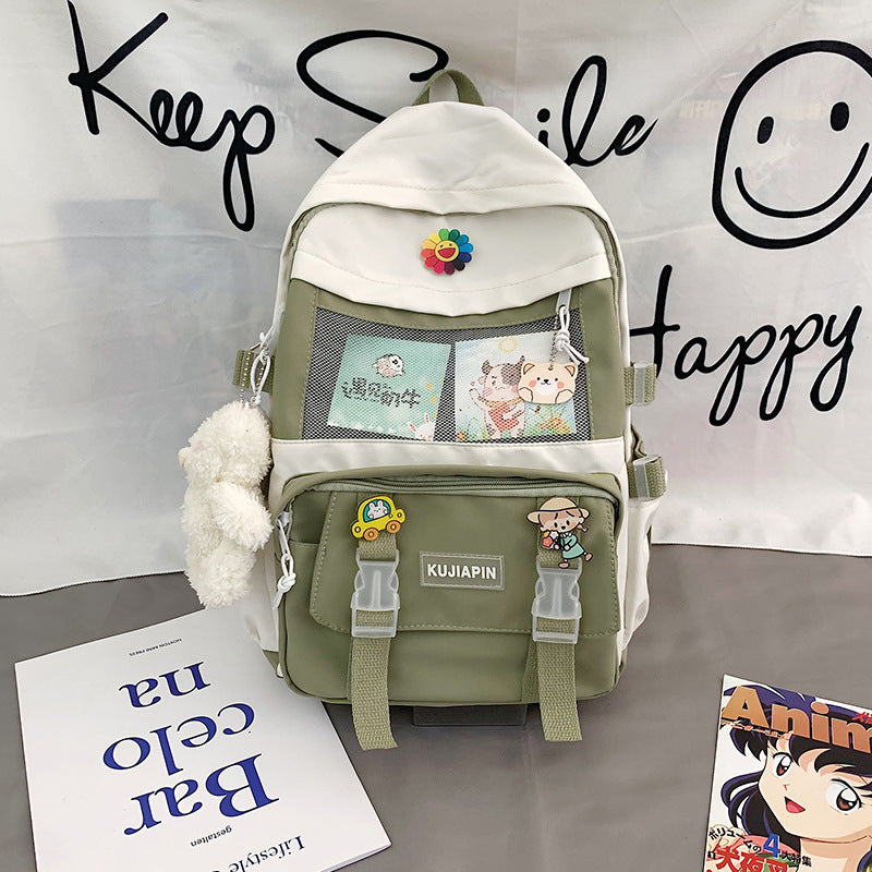Colorful unisex backpack from eprolo with adjustable straps, suitable for school and everyday use, featuring multiple compartments.