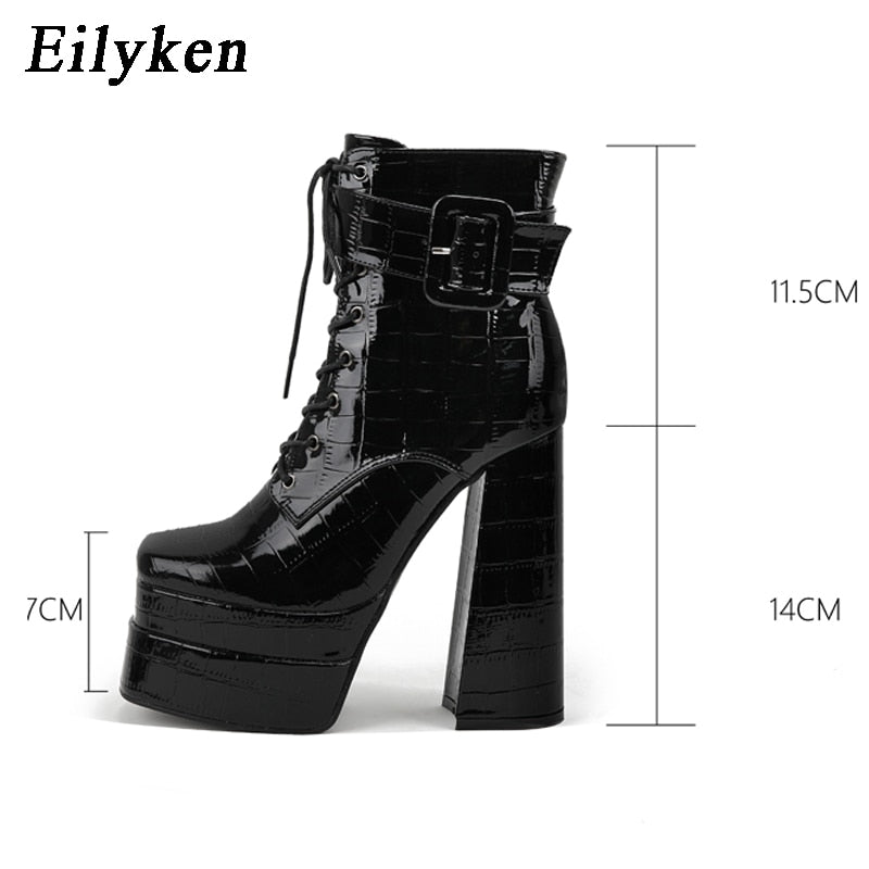 Süper Yüksek Topuk Kare Burun Kadın Bot