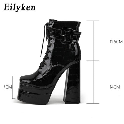 Süper Yüksek Topuk Kare Burun Kadın Bot