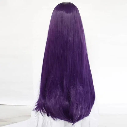 Yuri Peruk from Doki Doki Literature Club, styled as a character wig, with dark brown hair and layered cut, on a plain background.