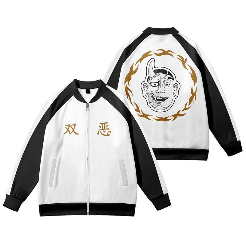 Tokyo Revengers model jacket by eprolo, featuring detailed design and fabric texture, displayed on a hanger.