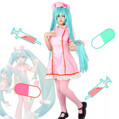 Hatsune Miku Hemşire Cosplay (&Peruk)