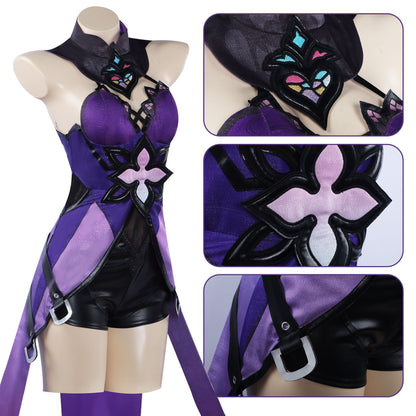 Black Swan cosplay costume from Honkai Star Rail featuring detailed black outfit with intricate design elements.