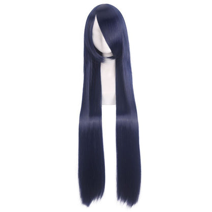 Colorful long eprolo wig, 100cm, with vibrant strands and natural hair texture, styled for a full, flowing look.
