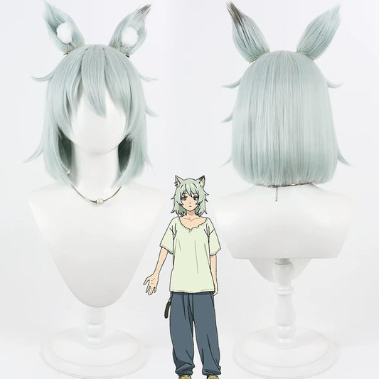 Shadora Sato Yaniko Peruk Chainsmoker Cat costume wig with long black hair and detailed cat face design.