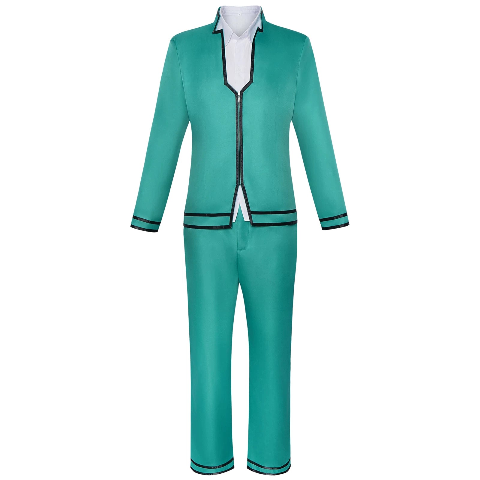 Shadora Saiki K. okul üniforması cosplay set with peruk, featuring a school blazer and accessories for anime costume.