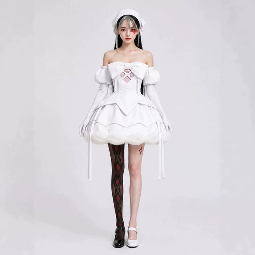 Shadora Sua Cosplay Zombie Stage costume with tattered clothing and zombie makeup, front view of the detailed cosplay outfit.