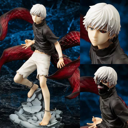 Shadora Tokyo Ghoul Kaneki Ken figure with black hair and mask, detailed figure standing on a display base.
