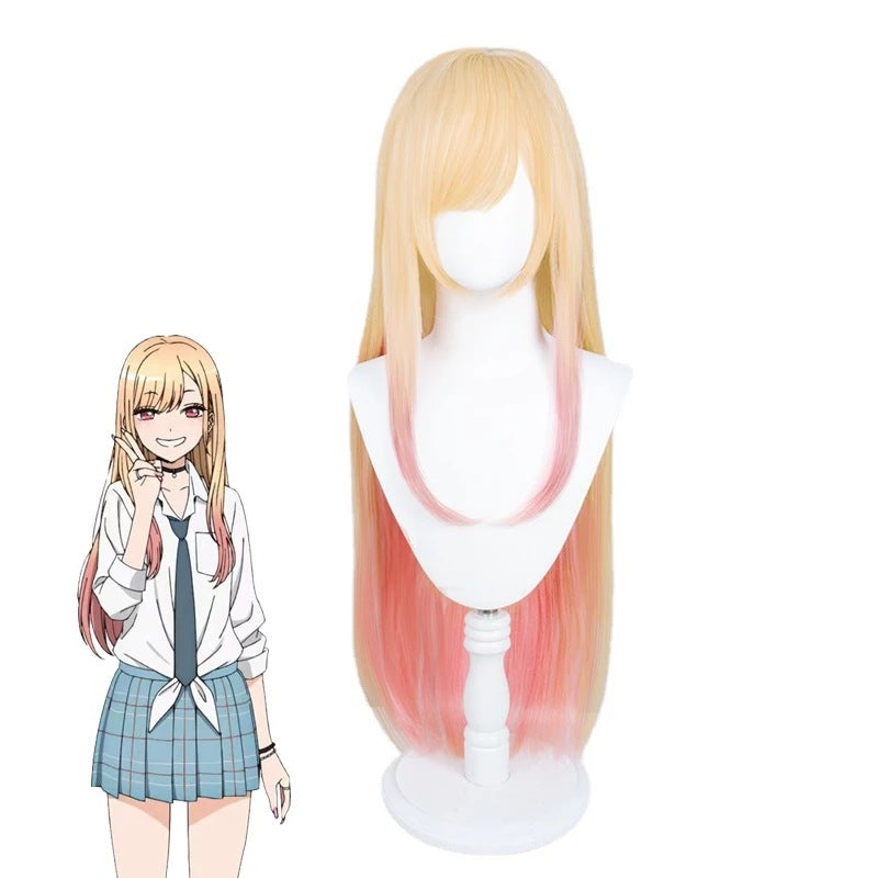 Eprolo Marin Kitagawa wig, 60cm long, featuring layered brown hair with bangs, styled for cosplay or everyday wear