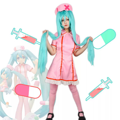 Hatsune Miku Hemşire Cosplay (&Peruk)
