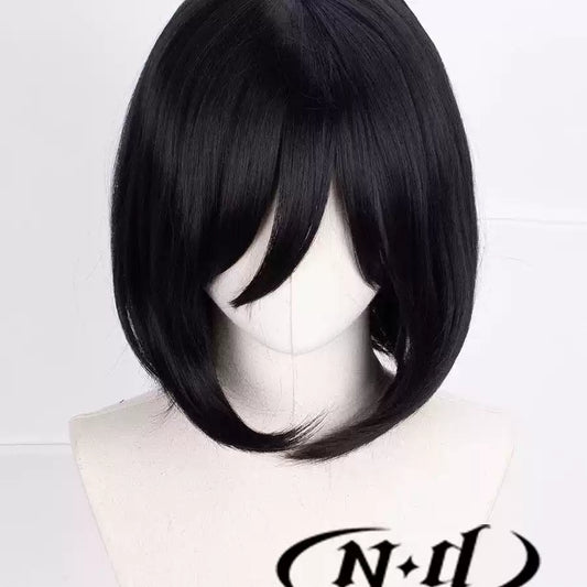 Mikasa Ackerman cosplay costume with wig from Attack on Titan, featuring military-style uniform and shoulder straps, by Shadora.