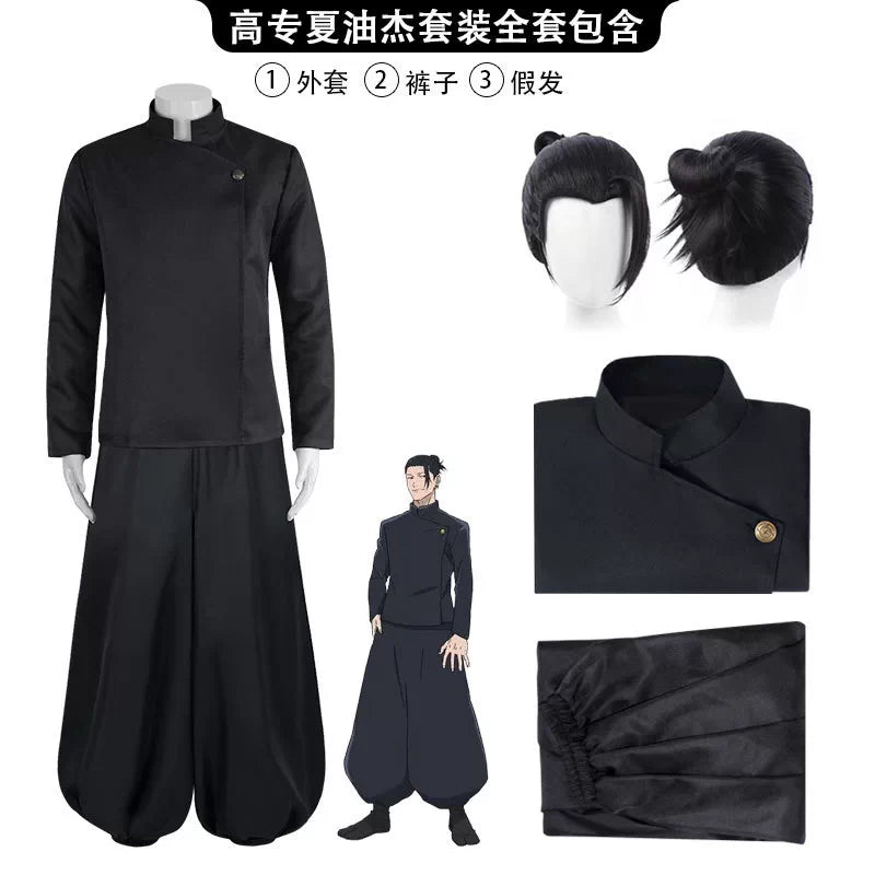 Suguru Geto cosplay costume and wig from Jujutsu Kaisen, featuring detailed character outfit and hairstyle by Shadora.