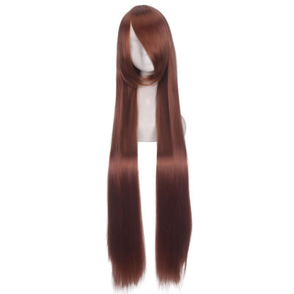 Colorful long eprolo wig, 100cm length, showcasing vibrant hair strands and realistic styling for a stylish, natural look.