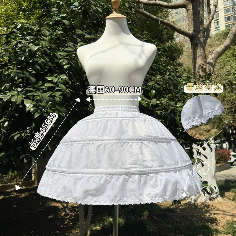 Eprolo Lolita Petticoat Tutu skirt, 45cm length, layered and ruffled, designed to add volume to Lolita fashion outfits.