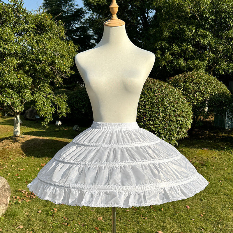Eprolo Lolita Petticoat Tutu 45cm with layered, ruffled fabric for voluminous skirt support, displayed in white.