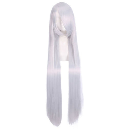 Colorful long eprolo wig, 100cm, with vibrant shades and layered style, shown on a mannequin head.