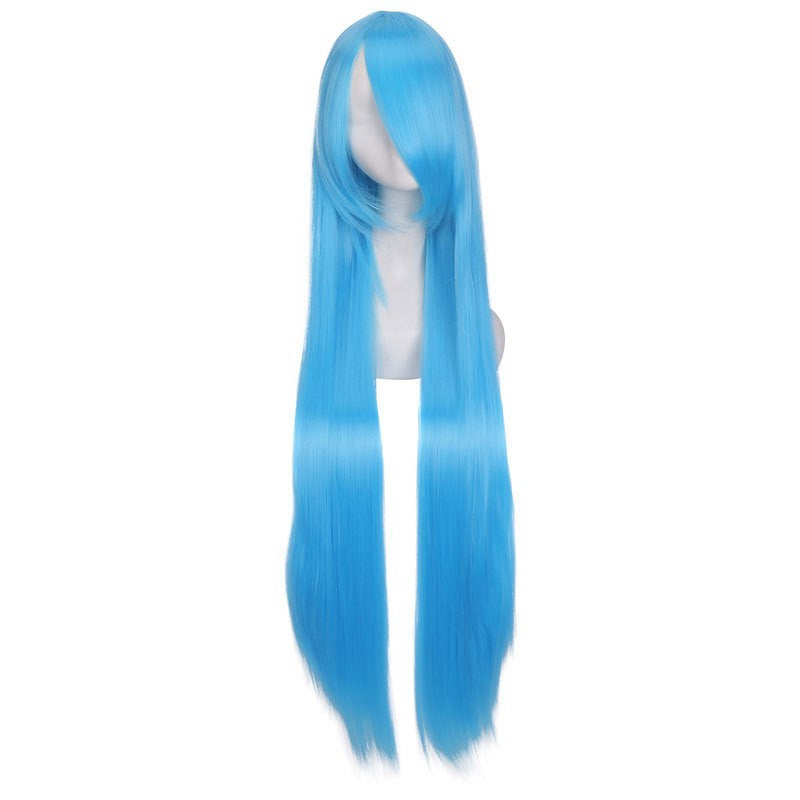 Colorful long eprolo wig, 100cm, featuring vibrant shades and flowing style, perfect for costume or fashion wear.